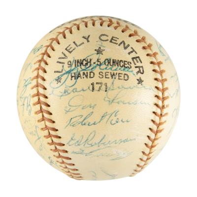 Lot #914 NY Yankees: 1956 Team-Signed Baseball w/ Mantle, Berra, Ford - Image 3