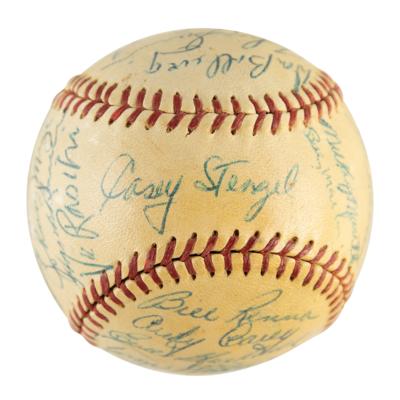 Lot #912 NY Yankees: 1953 Team-Signed Baseball w/ Mantle, Ford, Berra - Image 2