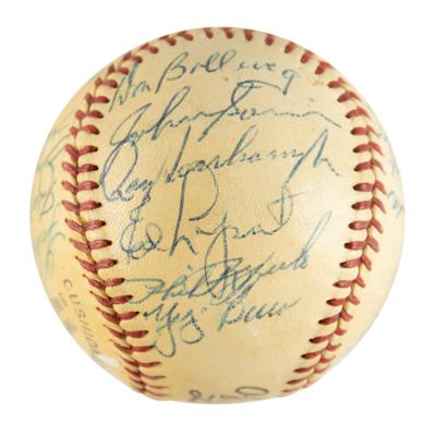 Lot #912 NY Yankees: 1953 Team-Signed Baseball w/ Mantle, Ford, Berra - Image 5