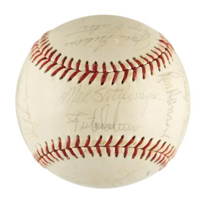 Lot #915 NY Yankees: 1971 Team-Signed Baseball w/ Munson - Image 2