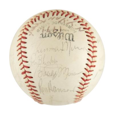 Lot #915 NY Yankees: 1971 Team-Signed Baseball w/ Munson - Image 6