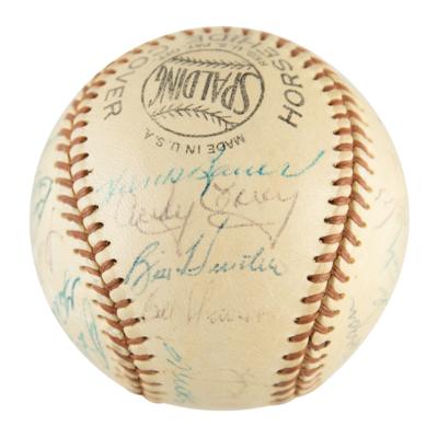 Lot #913 NY Yankees: 1955 Team-Signed Baseball w/ Mantle, Ford, Berra - Image 2