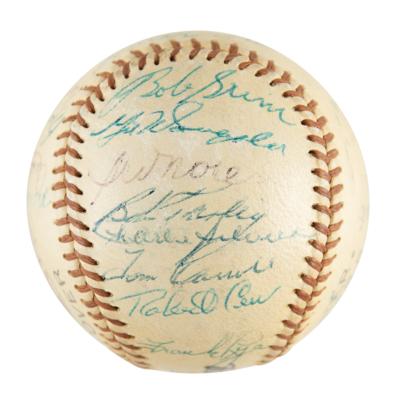Lot #913 NY Yankees: 1955 Team-Signed Baseball w/ Mantle, Ford, Berra - Image 4