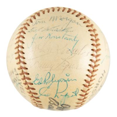 Lot #913 NY Yankees: 1955 Team-Signed Baseball w/ Mantle, Ford, Berra - Image 5