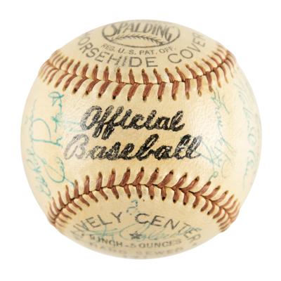 Lot #913 NY Yankees: 1955 Team-Signed Baseball w/ Mantle, Ford, Berra - Image 6