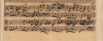 Lot #514 Johann Sebastian Bach Handwritten Church Cantata Manuscript