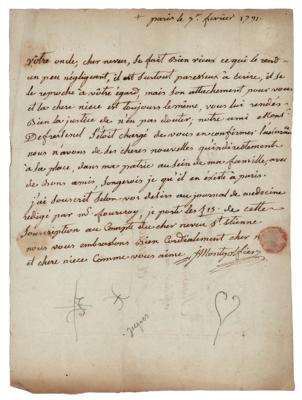 Lot #299 Joseph-Michel Montgolfier Autograph Letter Signed