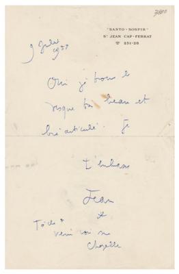 Lot #463 Jean Cocteau Autograph Note Signed - Image 1