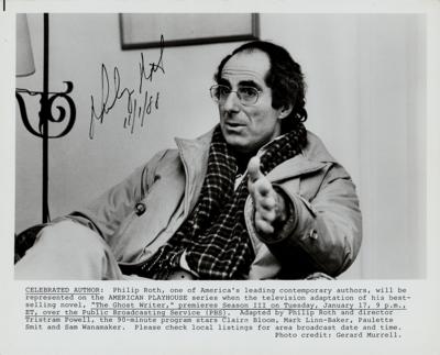 Lot #492 Philip Roth Signed Photograph