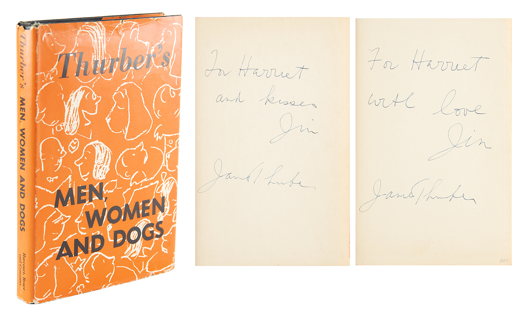 Lot #444 James Thurber Twice-Signed Book