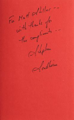 Lot #685 Stephen Sondheim Signed Book - Image 2