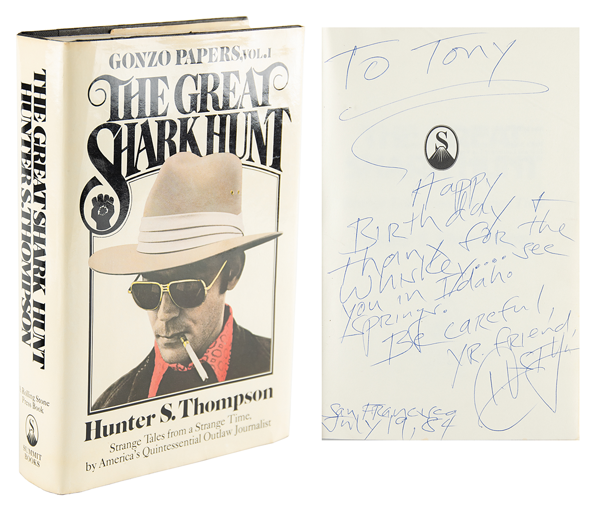 Lot #443 Hunter S. Thompson Signed Book