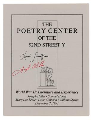 Lot #475 Joseph Heller (2) Signed Items: Photograph and Program - Image 2