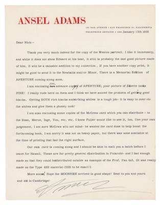 Lot #380 Ansel Adams Typed Letter Signed