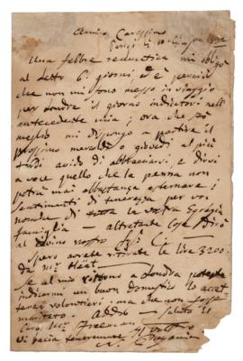 Lot #539 Niccolo Paganini Autograph Letter Signed - Image 1