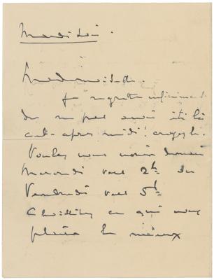 Lot #527 Claude Debussy Autograph Letter Signed