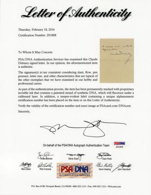 Lot #527 Claude Debussy Autograph Letter Signed - Image 5