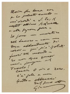 Lot #542 Giacomo Puccini Autograph Letter Signed - Image 2