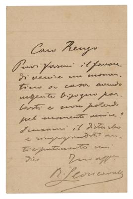 Lot #633 Ruggero Leoncavallo Autograph Letter Signed - Image 1