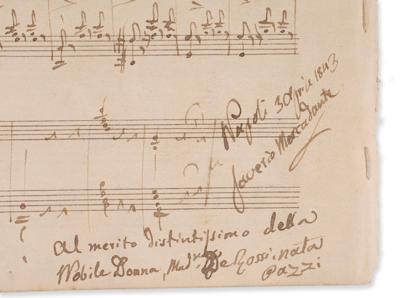 Lot #538 Saverio Mercadante Autograph Musical Manuscript - Image 5