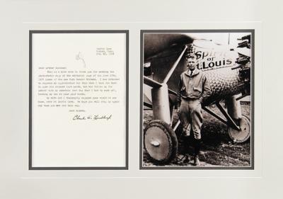 Lot #303 Charles Lindbergh Typed Letter Signed