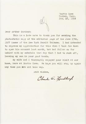 Lot #303 Charles Lindbergh Typed Letter Signed - Image 2