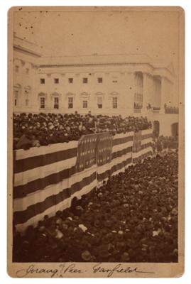 Lot #69 James A. Garfield Inauguration Cabinet Photo by Mathew Brady