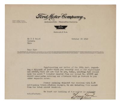 Lot #126 Henry Ford Typed Letter Signed