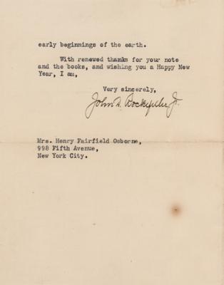 Lot #230 John D. Rockefeller, Jr. Typed Letter Signed - Image 2