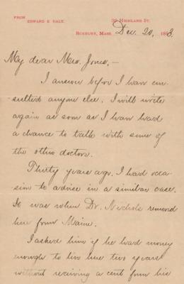 Lot #472 Edward Everett Hale Letter Signed