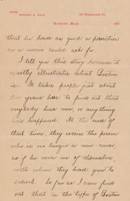 Lot #472 Edward Everett Hale Letter Signed - Image 3
