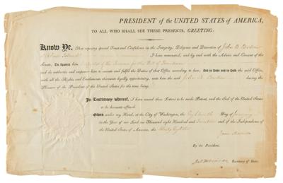 Lot #86 James Madison and James Monroe Document Signed