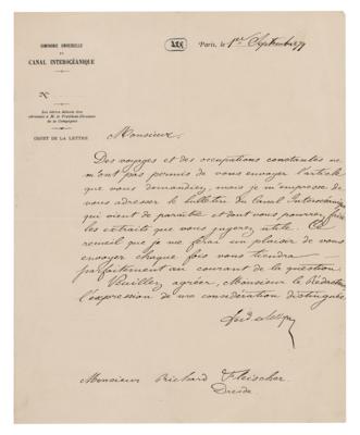 Lot #208 Ferdinand de Lesseps Letter Signed