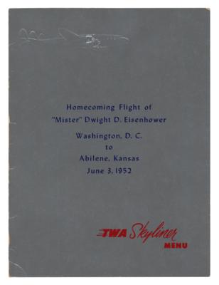 Lot #60 The Eisenhowers Signed 1952 'Homecoming' Menu