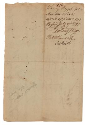 Lot #221 Potomac Company: Tobias Lear Document Signed - Image 2