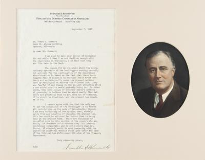 Lot #22 Franklin D. Roosevelt Typed Letter Signed on Prohibition