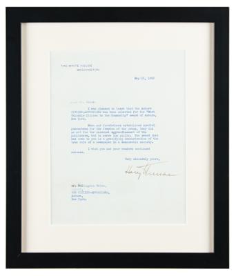 Lot #24 Harry S. Truman Typed Letter Signed as President - Image 2