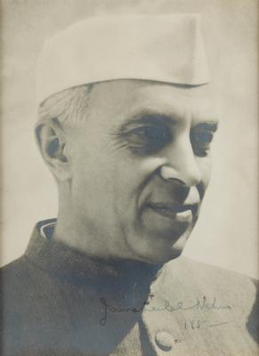 Lot #113 Jawaharlal Nehru Signed Photograph