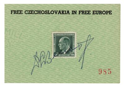 Lot #149 Edvard Benes Signed Stamp