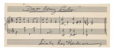 Lot #680 Ray Henderson Autograph Musical Quotation Signed