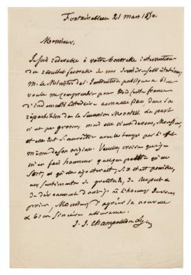 Lot #154 Jacques-Joseph Champollion-Figeac Autograph Letter Signed
