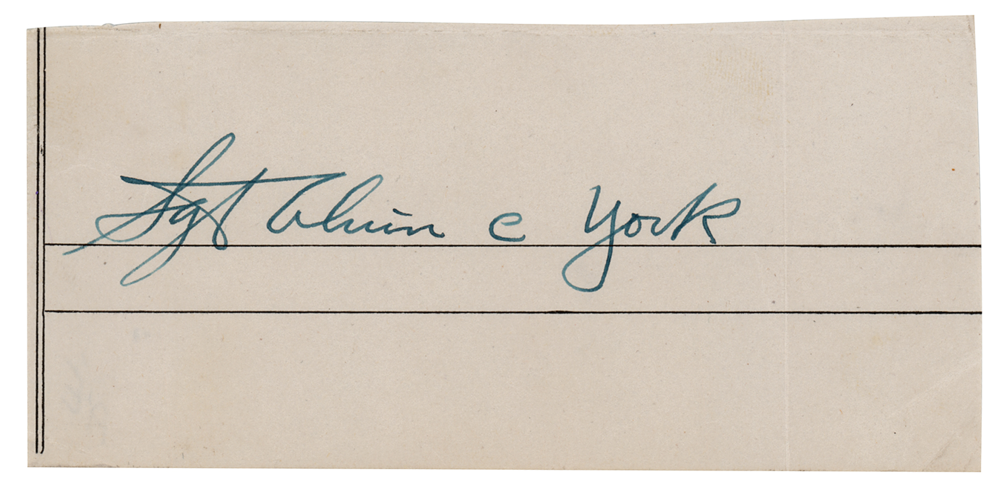 Sgt. Alvin C. York Signature