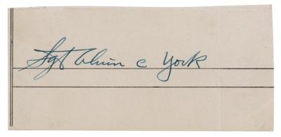 Lot #294 Sgt. Alvin C. York Signature