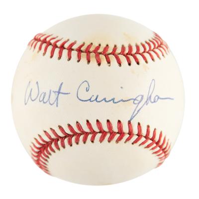 Lot #339 Walt Cunningham Signed Baseball - Image 1