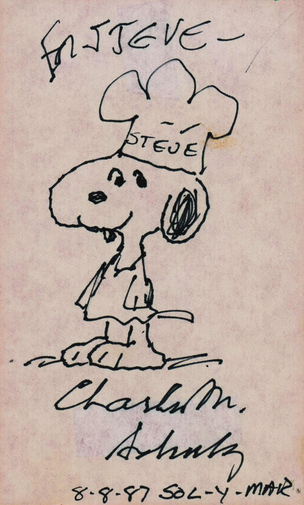 Lot #405 Charles Schulz Original Sketch of Snoopy