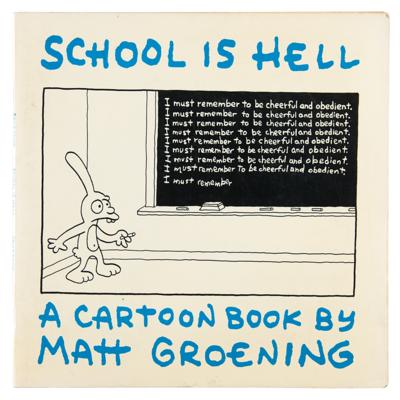 Lot #411 Matt Groening Signed Book with Sketch - Image 1