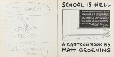 Lot #411 Matt Groening Signed Book with Sketch - Image 2