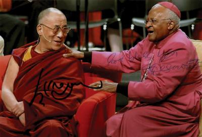 Lot #163 Dalai Lama and Desmond Tutu Signed Photograph