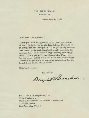Lot #58 Dwight D. Eisenhower Typed Letter Signed as President