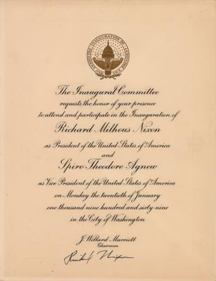 Lot #89 Richard Nixon Signed Presidential Inauguration Invitation